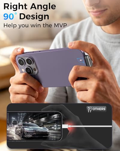 USB C to Lightning Cable with Stand, MFi Certified 2-in-1 Invisible Holder Charger Cable, 30W Lightning Flat Cable 90 Degree for iPhone 14-5/iPad, Sideways Phone Charger Cord for Gaming, Office, Home
