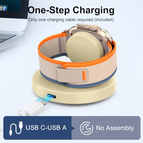 Upgraded for Apple Watch Charger, Foldable Travel Fast Charging Dock - color: Yellow, size: USB A