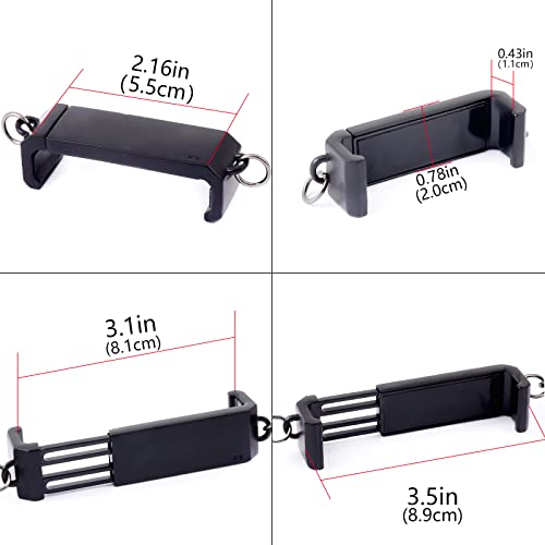 Portable Crossbody Phone Lanyard - Adjustable Metal Chain Case - color: Cell Phone Clips and Chains（gun Black Color）x01