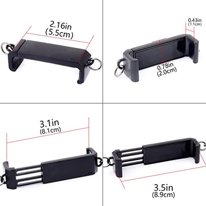 Portable Crossbody Phone Lanyard - Adjustable Metal Chain Case - color: Cell Phone Clips and Chains（gun Black Color）x01