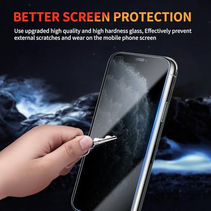 Privacy Screen Protector for iPhone 11 Pro Max/Xs Max 6.5 Inch 3 Pack, Tempered Glass Film Anti-spy Scratch Resistant 9H Hardness Case Friendly - size: iPhone 11 Pro Max/Xs Max