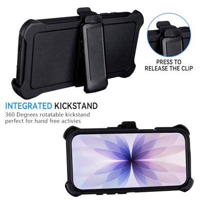 Defender for iPhone 17 Case with Belt Clip, Holster with Kickstand, Black | Military Grade Anti-Drop Protection, Heavy Duty Rugged Shockproof Protective Cover for iPhone 17 Case with Kickstand, 6.3" - color: Black