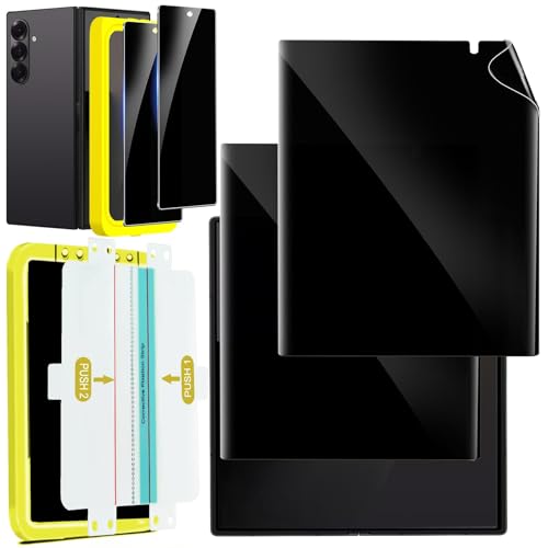 Ferilinso 2 Pack Privacy Screen Protector for Samsung Galaxy Z Fold 7 | 9H+ Tempered Glass Back&Camera Lens Protectors, Military-Grade Shatterproof, Case Friendly, Easy Installation Bubble Free - size: Samsung Galaxy Z Fold 7-Black