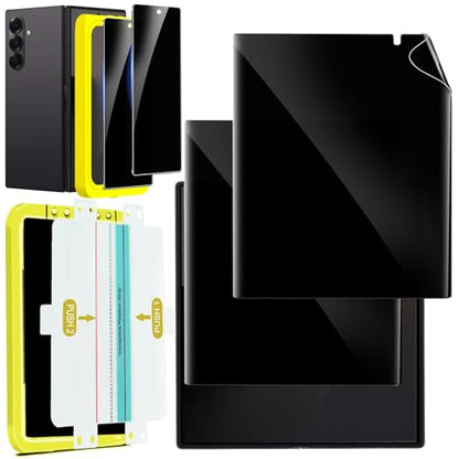 Ferilinso 2 Pack Privacy Screen Protector for Samsung Galaxy Z Fold 7 | 9H+ Tempered Glass Back&Camera Lens Protectors, Military-Grade Shatterproof, Case Friendly, Easy Installation Bubble Free - size: Samsung Galaxy Z Fold 7-Black