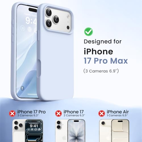 GONEZ Magnetic for iPhone 17 Pro Max Case, Silicone Cover Baby Blue - color: Baby Blue, size: Iphone 17 Pro Max