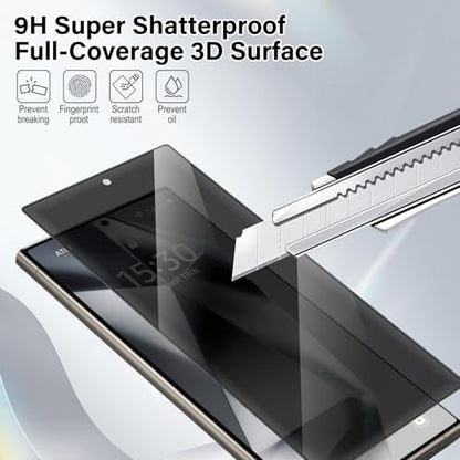 Screen Protector for Samsung Galaxy S24 Ultra 3 Pack | Privacy Tempered - color: Galaxy S24 Ultra