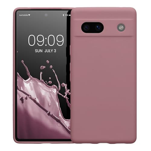 kwmobile Case Compatible with Google Pixel 7a Case - Protective Slim TPU Phone Cover - Soft Matte Finish - Antique Pink Matte - color: antique pink matte