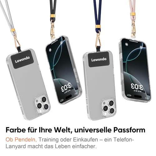 Phone Lanyard Crossbody/Neck Universal Adjustable Cell Phone Strap - color: Navy Blue