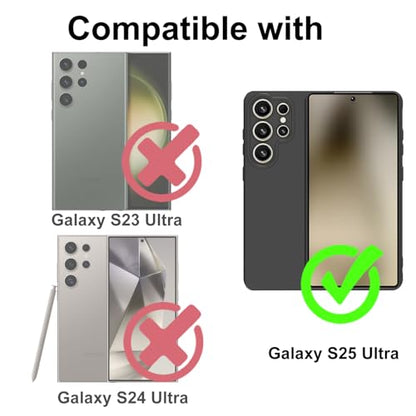 TENOC Phone Case for Samsung Galaxy S25 Ultra, Black Case Anti-Fingerprint Protective Bumper Matte Cover - color: Black, size: S25 Ultra
