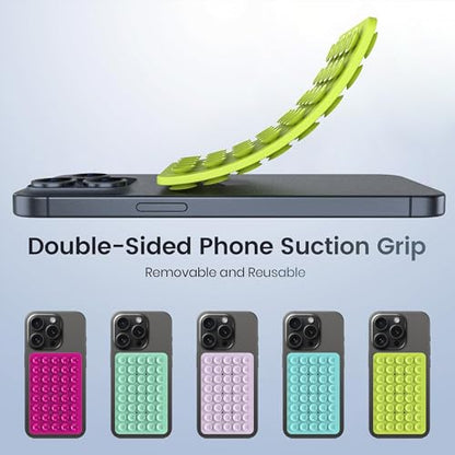 Double Sided Silicone Suction Phone Holder Mount, Silicon Accessory for iPhone and Android, Hands-Free Mirror Shower Phone Holder, TikTok Videos and Selfies (Combo H) - color: Combo H
