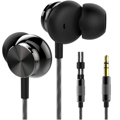 Betron BS10 Earphones Wired Earbud Headphones with 3.5mm Jack, Black - color: Black