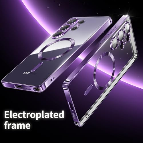 Compatible with Samsung Galaxy S25 Ultra Case（Only）.Magnetic Cover for S25 Ultra. Glossy Slim Thin Soft funda capa para for Galaxy S25 Ultra 6.9 inch.Compatible with MagSafe(Deep Purple) - color: Deep Purple