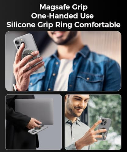Phone Grip for Magsafe Phone Stand 360°Roration Gym Holder (Black) - color: Black