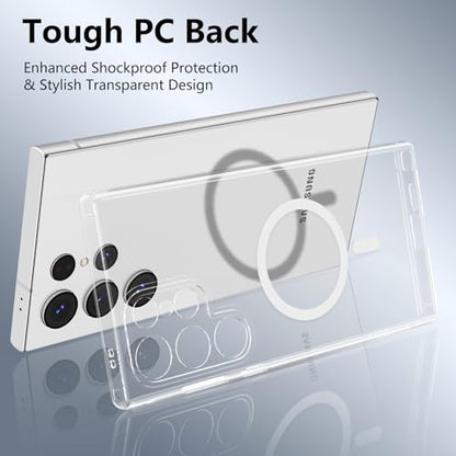 RALEAVO for Samsung Galaxy S26 Ultra Case Clear Magnetic Phone Case [Compatible with MagSafe] Slim Transparent Acrylic Hard Back Military Drop Protection Phone Cover,Clear - color: Magnetic & Clear, size: S26 Ultra
