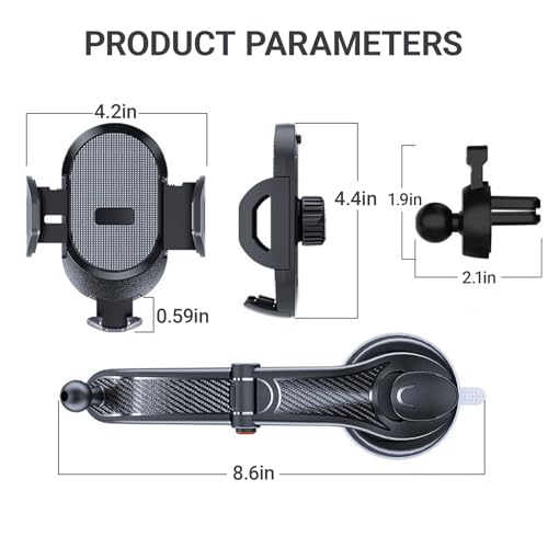 Suction Cup-Type Center Console Navigation Bracket, 360° Rotating Hands-Free Car Mobile Phone Mount, Automobile Cell Phone Holder Car for Dashboard Windshield Vent Fit for All Smartphones