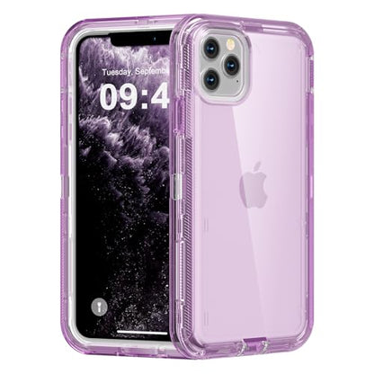 Follaroma for iPhone 11 Pro Max Case, 6.5 inch, Crystal Purple | Heavy Duty Shockproof Protection Phone Cases, Anti-Drop, Military Grade Dual Layer Transparent Rugged Protective Cover - color: Purple, size: iPhone 11 Pro Max 6.5‘’