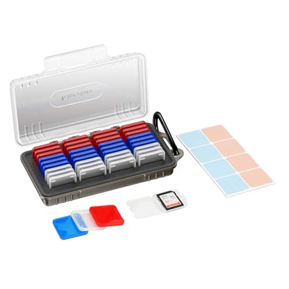 Dual Protect Waterproof SD Card Case w 36 Individual Plastic SD Card Cases - color: Transparent for 36 SD Cards（With Box）