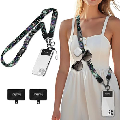 Icycay Phone Lanyard Crossbody Strap Neck Adjustable Teacher Women Skull - color: Skull Book