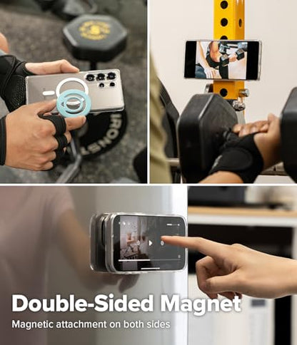 Ringke Dual Magnetic Silicone Ring [Compatible with MagSafe] Phone Grip, Dual-Sided Powerful Magnet, Lightweight (0.04 lb) & Super Slim (0.13 in) Soft Holder for iPhone, Galaxy, Pixel - Black - color: Black