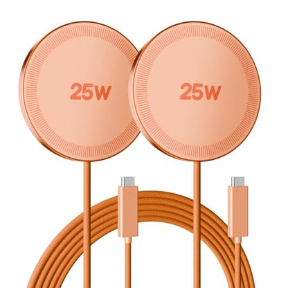 MagSafe 25W Wireless Charger for Apple Magnetic Fast Charging Pad - color: Orange