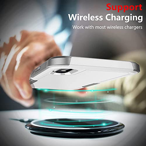 SPIDERCASE for iPhone Xs Max Case, [10 FT Military Grade Drop Protection] [Non-Slip] [2 pcs Tempered Glass Screen Protector] Shockproof Airbag Cushion Protective Case for iPhone Xs Max 6.5” (White) - color: White