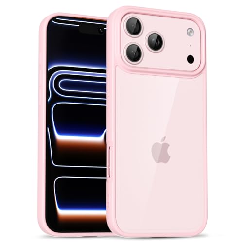 for iPhone 17 Pro Max Case Clear, Cute Transparent 17 Pro Max Phone Case Hard Shell & Soft Silicone Bumper & Clear Back, Acrylic Plastic TPU Non Yellowing Phone Cover for Women, Light Pink - color: Light Pink, size: 17 Pro Max