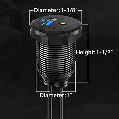Alloy USB 3.0 & DC3.5 Male to Female Car Mount Flush Cable 3ft - style: USB3.0 & DC3.5 3ft