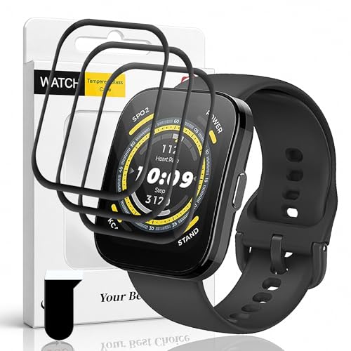3 Pack for Amazfit Bip 5 Screen Protector (no glass), Self-Healing, 3D Full Screen Coverage Soft Film, Anti Scratch HD Clear Screen Protector for Amazfit Bip 5, Black - size: for Amazfit Bip 5