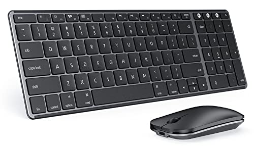 seenda SKM64-2 Bluetooth Keyboard and Mouse Combo for Mac, MacBook and iPad - color: Black & Gray