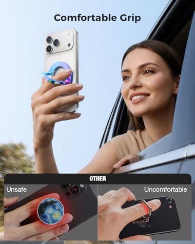 SUPERONE for MagSafe Phone Grip,Magnetic Phone Ring Holder and Stand - color: Colorful
