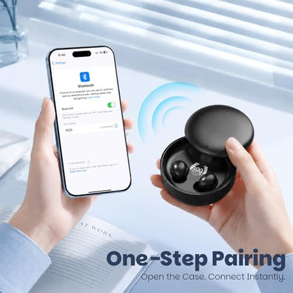 Yihou Small Mini Invisible Earbuds Wireless Bluetooth Hidden Headphones Discreet Tiny Earbuds for Work Smallest Low Profile Micro Sleep Earbud Invisible Ear Buds for Small Ear Canals Sleeping - color: White