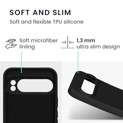 kwmobile Case Compatible with Google Pixel 9 Pro XL Case - Protective Slim TPU Cover with Soft Matte Finish - Black - color: black