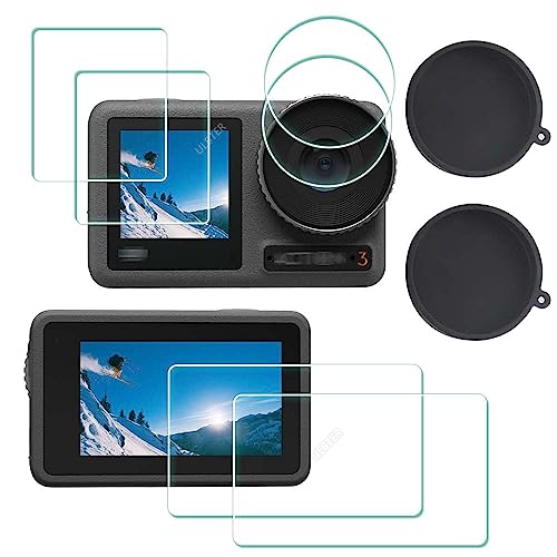 ULBTER Screen Protector for DJI OSMO Action 3 + Lens cap Cover [2+6 Pieces] - size: Action 3