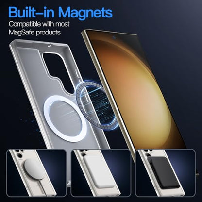 JETech Magnetic Case for Samsung Galaxy S23 Ultra, Frosted Clear - color: Frosted Clear
