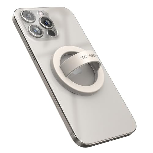 Encased Magnetic Phone Grip Holder (Compatible with MagSafe) Thin Silicone Finger Loop Ring for iPhone (Ivory) - color: Ivory