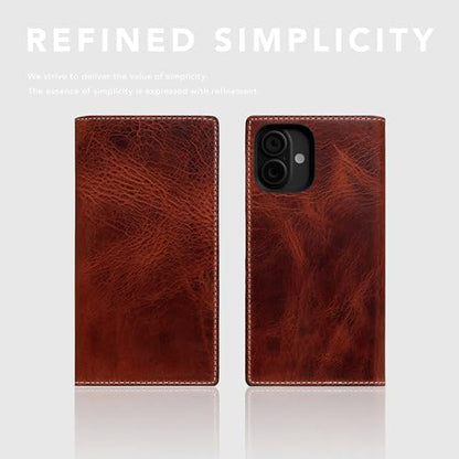 SLG D7 Italian Wax Leather Wallet Case for iPhone 16 - [2-in-1] Handcrafted Detachable Diary Style with Magnetic MagSafe Back Cover, Gift Box Included (Brown) - color: [D7 Wax] Brown, size: iPhone 16