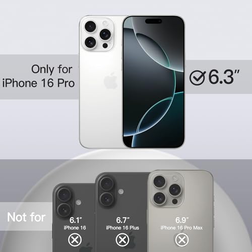 JETech Silicone Case for iPhone 16 Pro, White | Silky Soft Touch, Shockproof Protection, Scratch Resistant, Microfiber Lining - color: White, size: iPhone 16 Pro