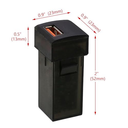 12V DC Car USB Charger Socket with QC3.0 Charging Port, Automotive Flush Mount Power Outlet, Compatible with Phone Tablet GPS, Fit for Toyota Vehicles (0.9" x 0.9")