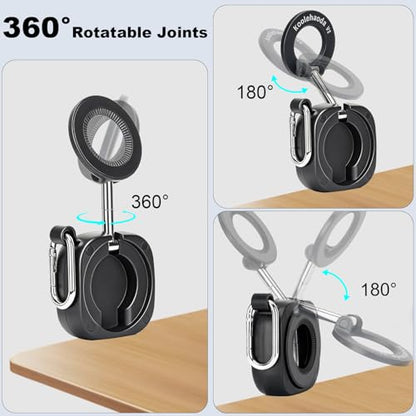 koolehaoda Airplane Phone Holder Travel Essentials Magnetic for MagSafe - color: Black