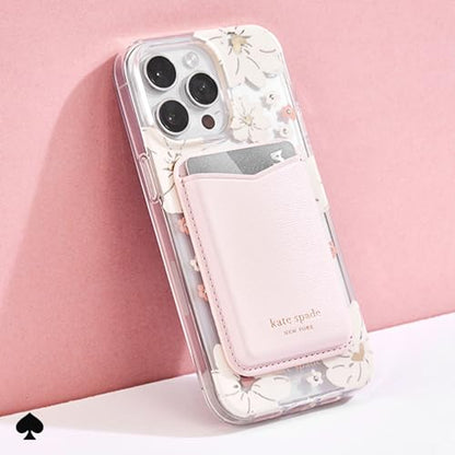 kate spade new york Magnetic Card Holder/Wallet - Pale Dogwood | Stylish Phone Wallet - Compatible w/MagSafe Phones & Cases -Detachable MagSafe Wallet for iPhone 17 Pro Max/16/15/14/Pixel 10 - color: Pale Dogwood