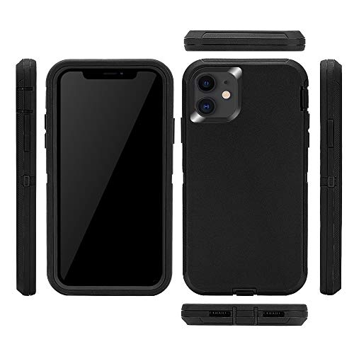 MAXCURY for iPhone 11 Case, Heavy Duty Shockproof Full Body Protection Phone Case for Men & Women, Hard PC Bumper + Soft TPU Silicone Rubber Back Cover for iPhone 11 6.1 inch (Black) - color: Black