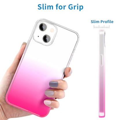 JJGoo Compatible with iPhone 15 Case Clear, Soft Clear TPU Phone Cases, Shockproof Transparent Bumper Cover Slim Thin Phone Case, Gradient Pink - color: Gradient Pink