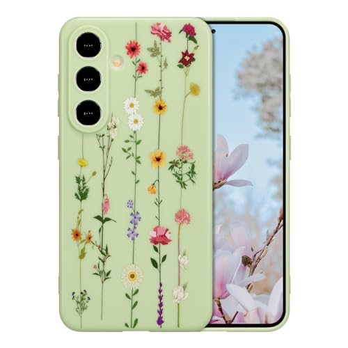 ZTOFERA Floral Case for Samsung Galaxy A17 5G,Clear Cute Flower Pattern Case for Girls Women,Flexible Silicone Protective Slim Shockproof Bumper Phone Cover for Galaxy A17 5G,Green - color: Green, size: for Samsung Galaxy A17 5G