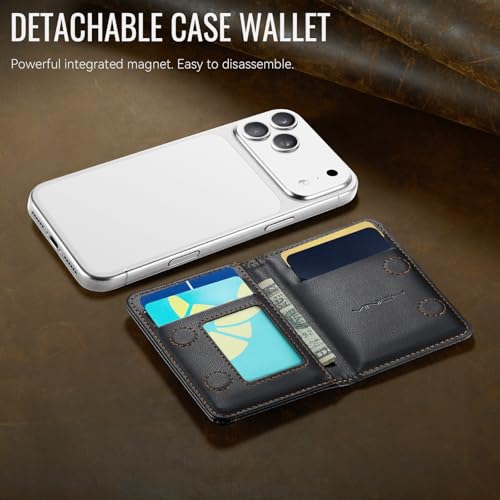 Vinich for MagSafe Wallet Magnetic RFID Blocking Card Holder, Black - color: Black
