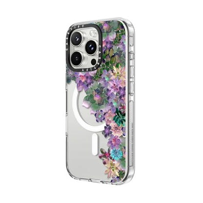 CASETiFY for iPhone 16 Pro Case - Impact Clear Compatible with MagSafe | Not Yellowing | 6.6 ft. 3x Military Grade Drop Protection | MY SUCCULENT GARDEN | Clear - color: MY SUCCULENT GARDEN, size: Iphone 16 Pro (6.3")