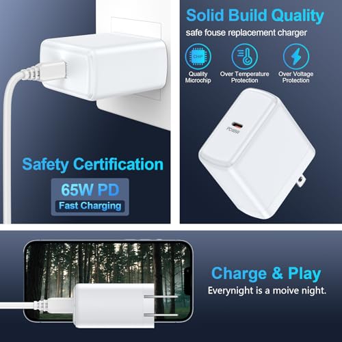 Samsung 65W Super Fast Charger Foldable Wall Charger USB C Plug for Samsung - color: White