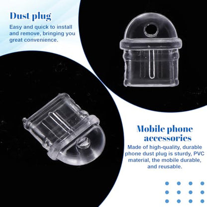 USB C Dust Plug Transparent 60 Pcs Type C Charging Port Plug Silicone USB-C Port Cover Anti Dust Plugs Compatible with Most Type-C Devices Phones Earphones Laptops