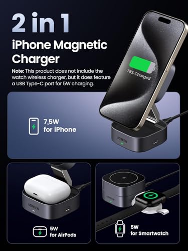 UGREEN MagFlow 2-in-1 Foldable Magnetic Wireless Charging Station
