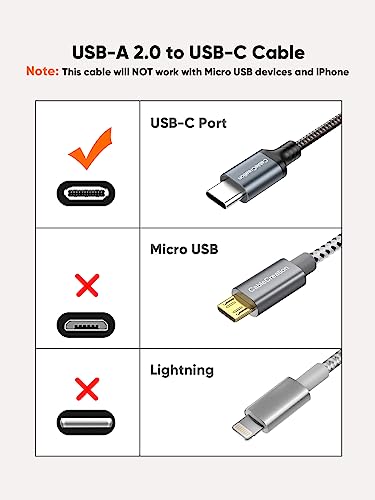 CableCreation 2 Pack 6 inch Short USB C Cable, USB to USB C Cable - size: 0.5FT 2-Pack, style: A to C