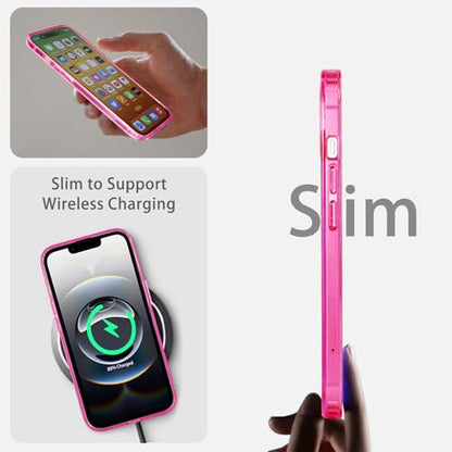 JJGoo for iPhone 17e Case and for iPhone 16e Case Clear, Transparent Shockproof Hard PC Back Protective Cover Bumper Phone Case for iPhone 16e / 17e - color: Pink